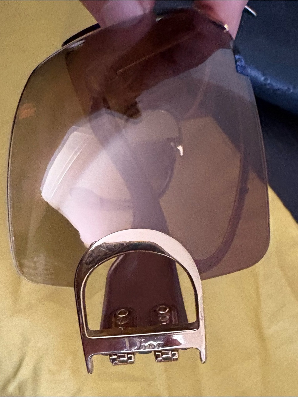 Dior Shield Sunglasses Brown Gradient Lens with Gold Trim - Picture 2 of 5